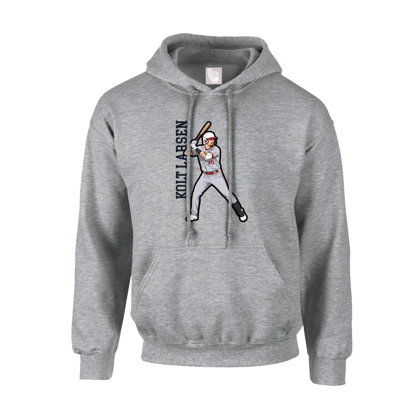 Youth Hoodie — Name Vertical in Grey