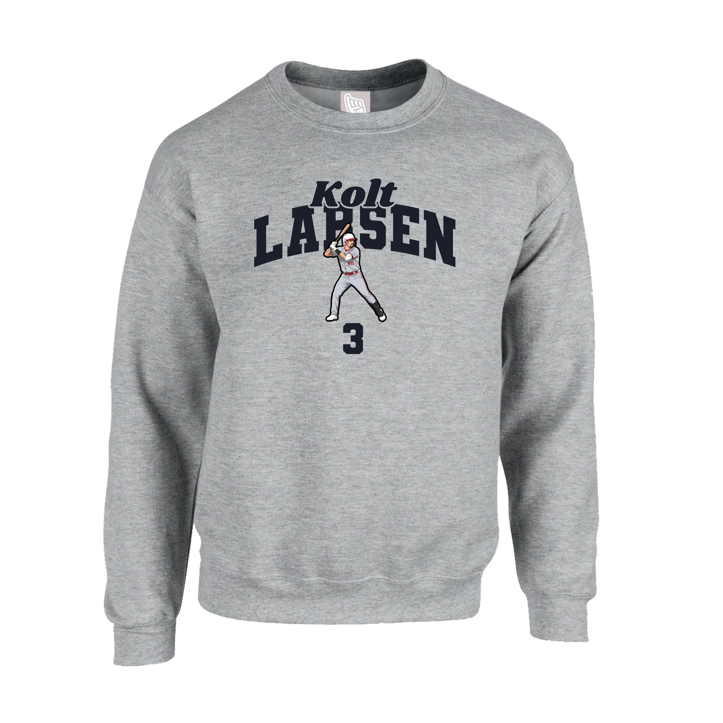 Fleece Crew — Signature Arch in Grey