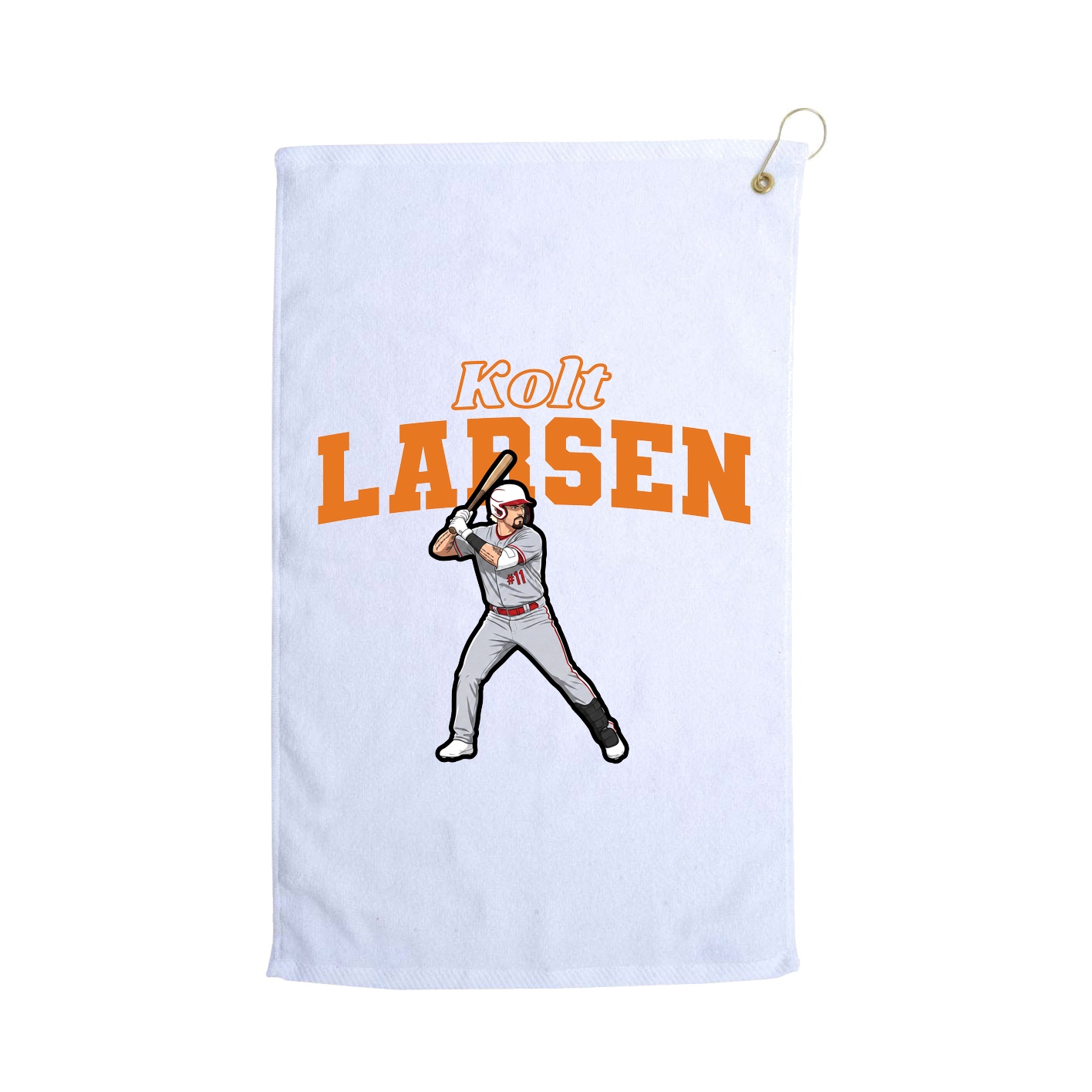 Golf Towel — Name Arch in White