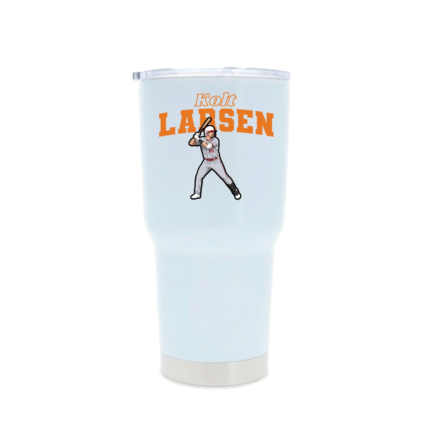 30oz Stainless Steel Tumbler — Name Arch in White