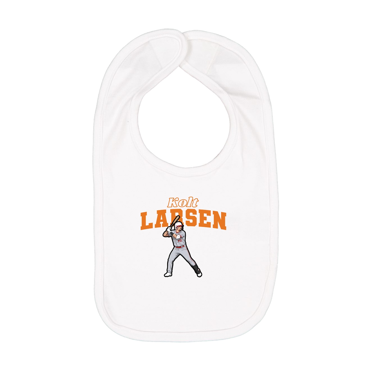 Infant Bib — Name Arch in White