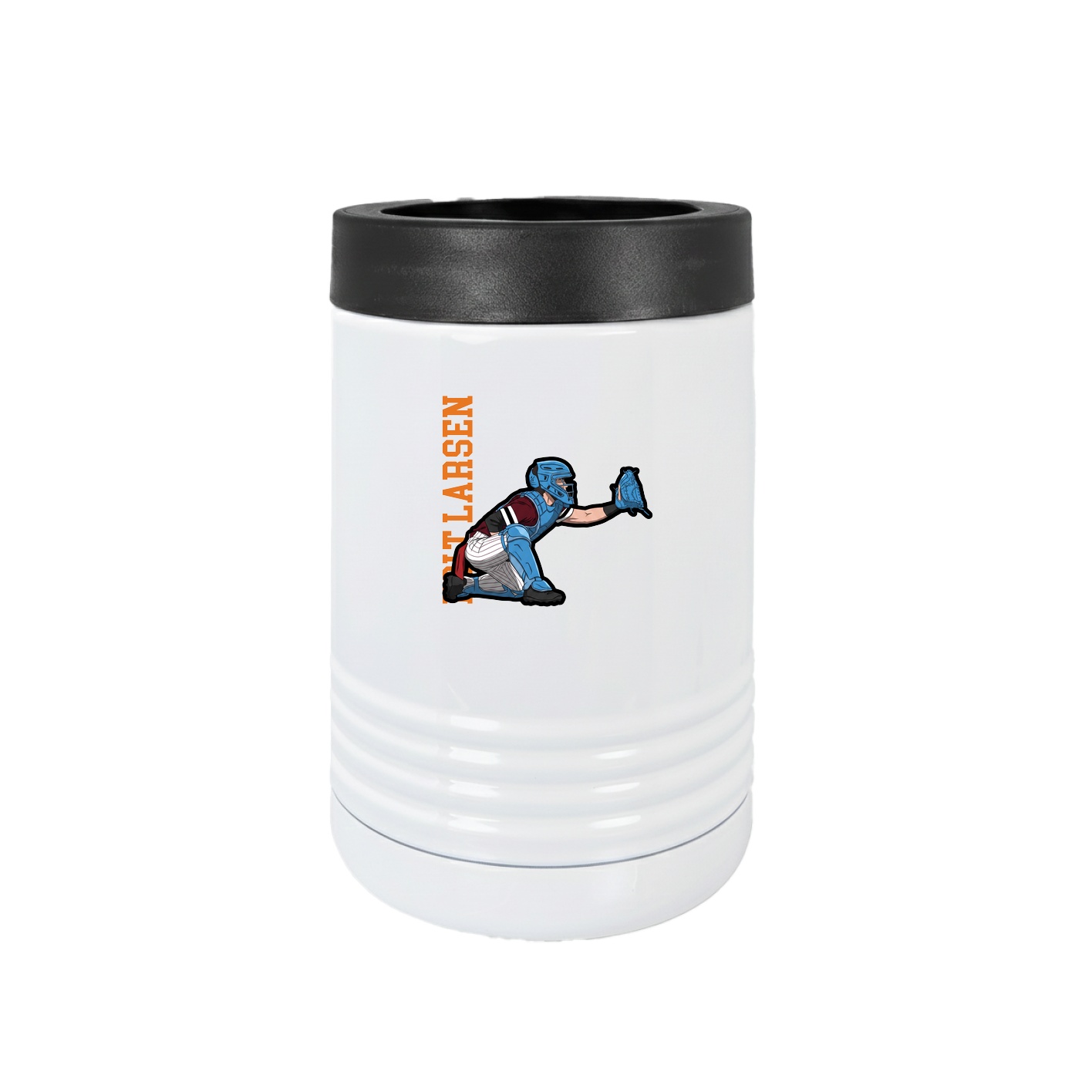 Beverage Holder — Name Vertical in White