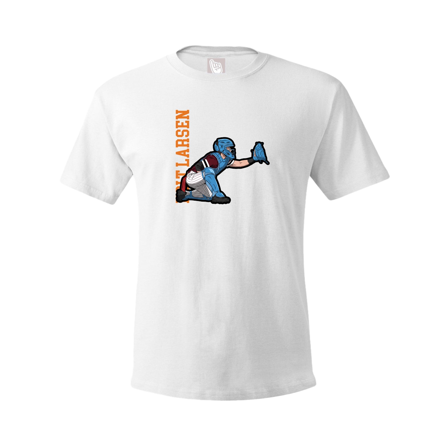 Tee — Name Vertical in White