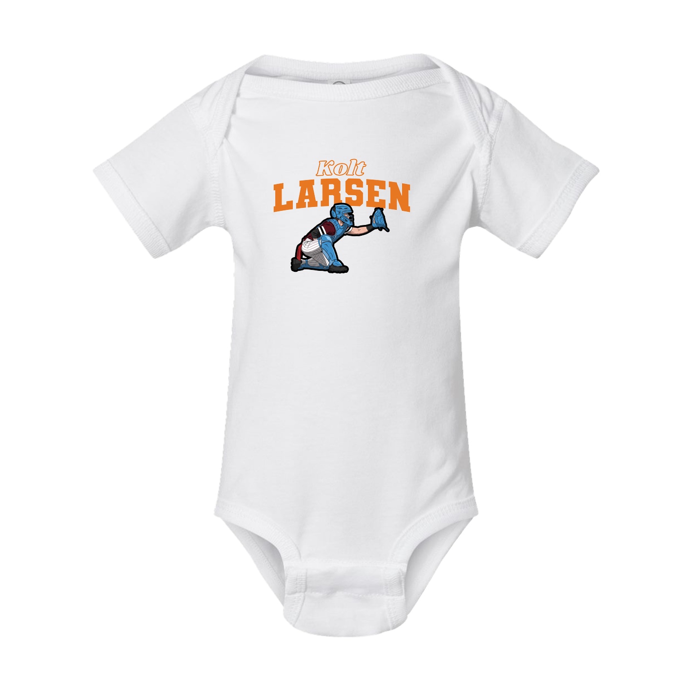 Baby Onesie — Name Arch in White