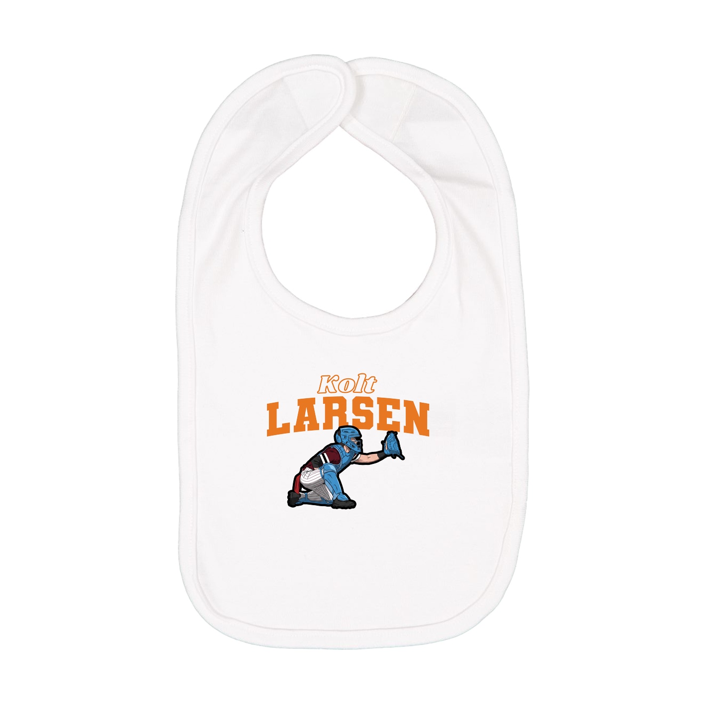 Infant Bib — Name Arch in White