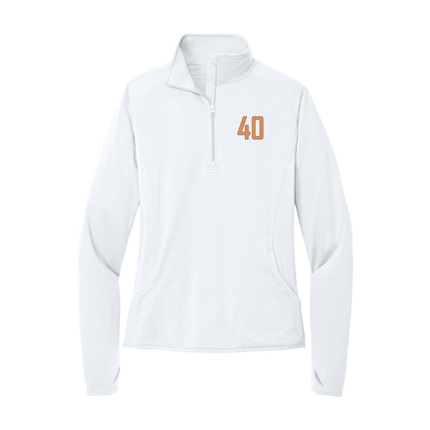 Women's Q-Zip Pullover — Front Shirsy in White