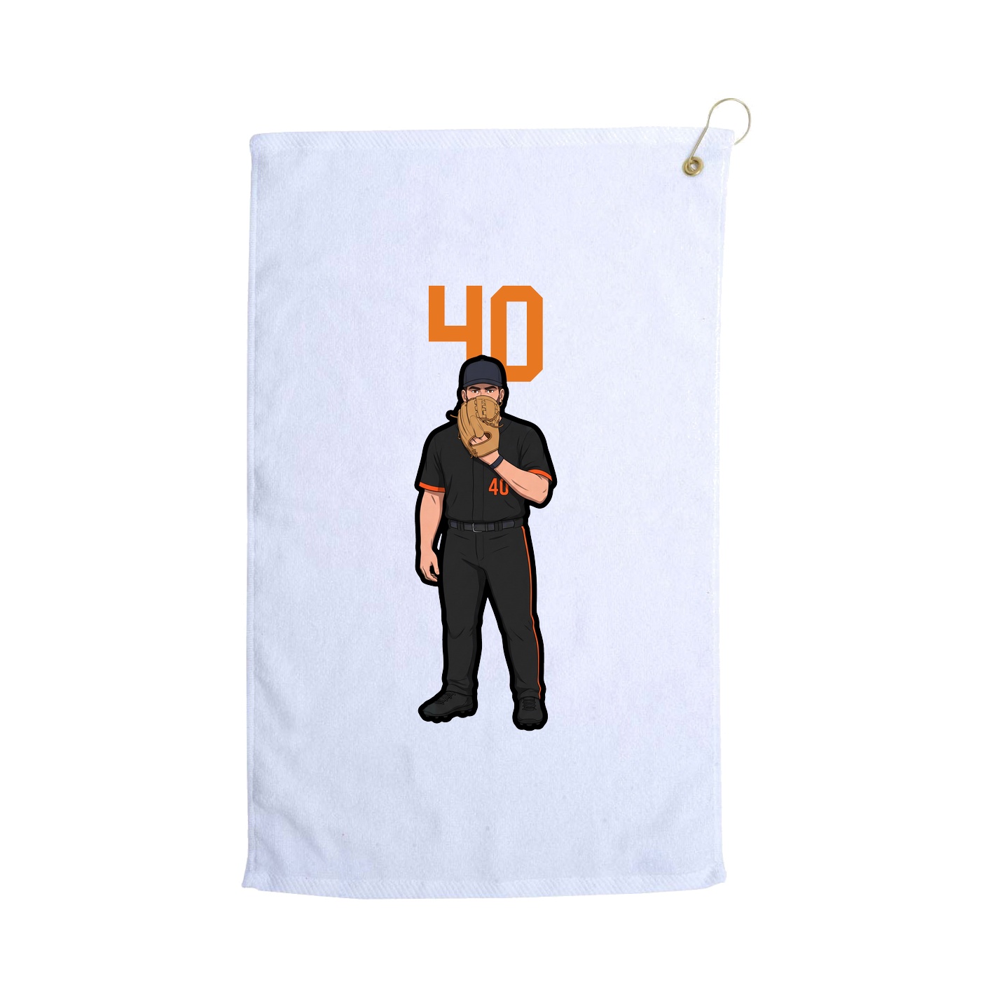 Golf Towel — Number Top in White