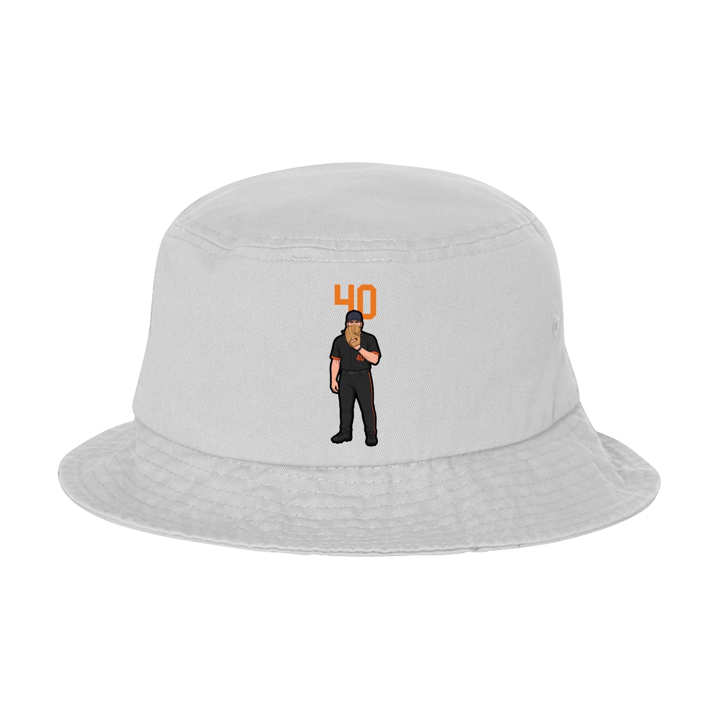 Bucket Cap — Number Top in White