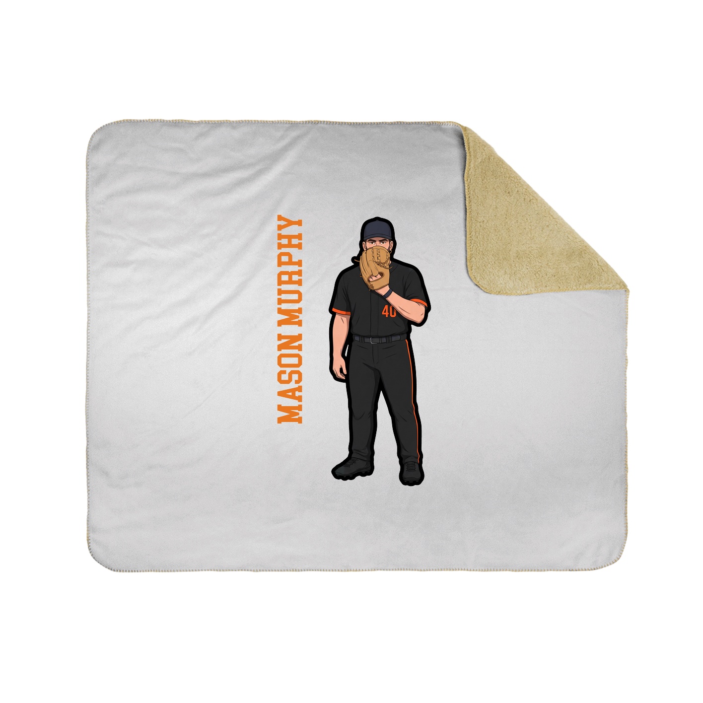 Throw Blanket — Name Vertical in White