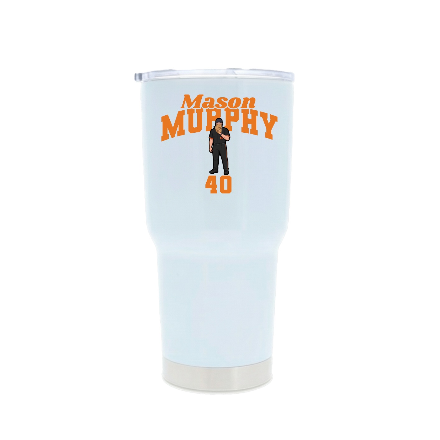30oz Stainless Steel Tumbler — Signature Arch in White