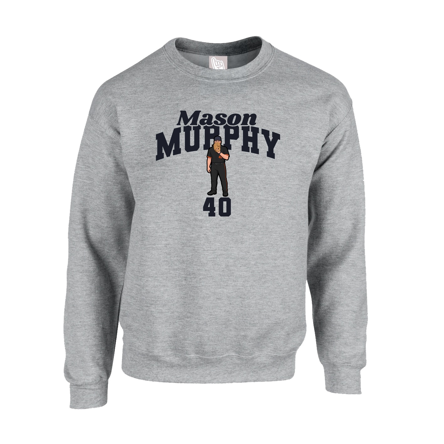 Fleece Crew — Signature Arch in Grey