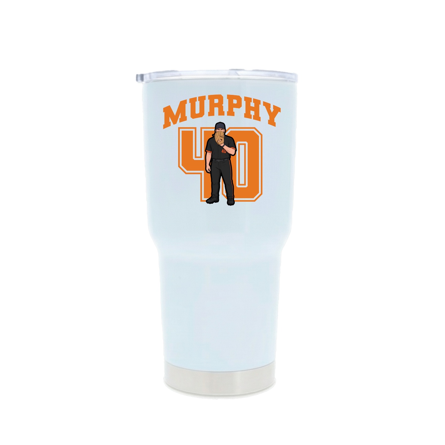 30oz Stainless Steel Tumbler — Number in White