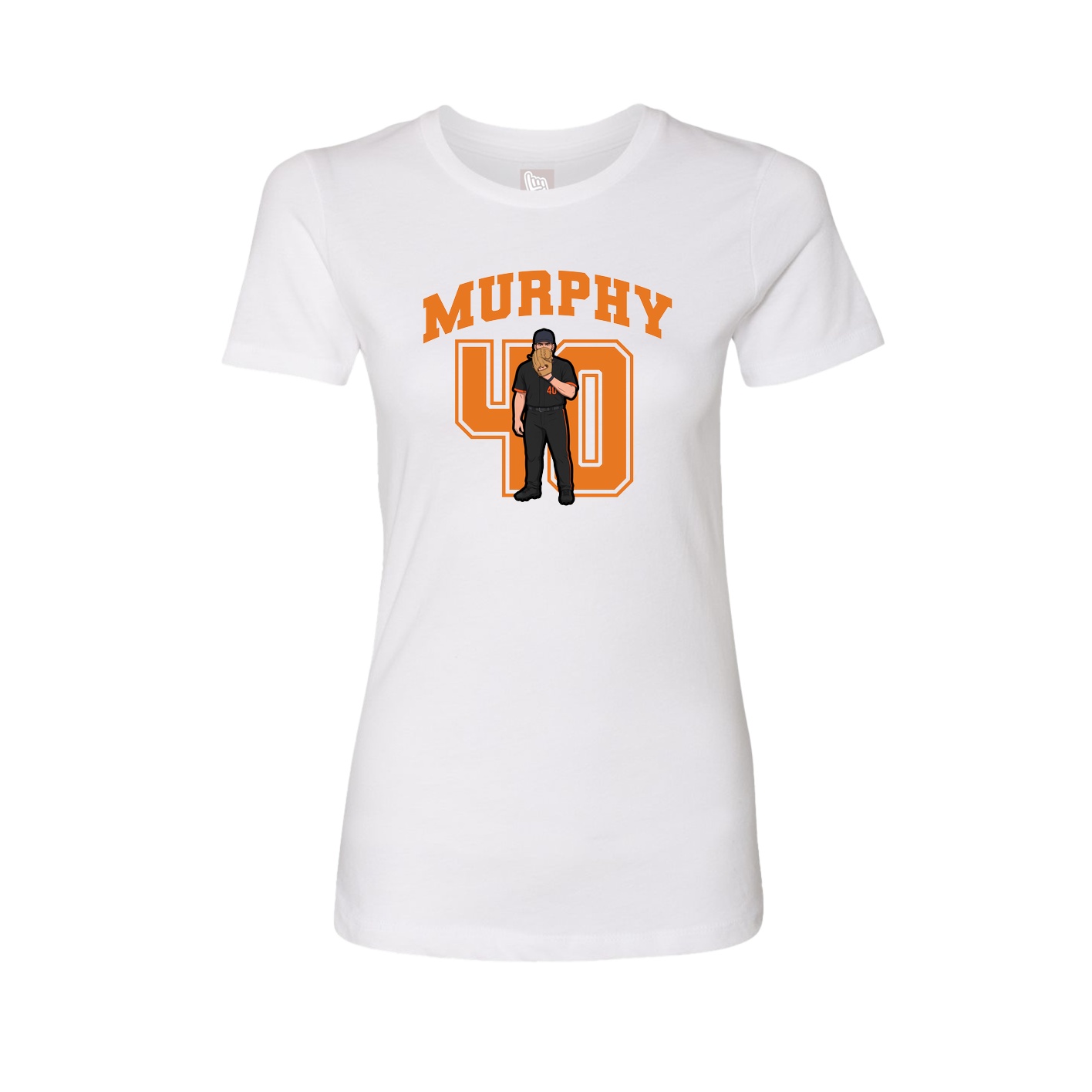 Fitted Women's Tee — Number in White