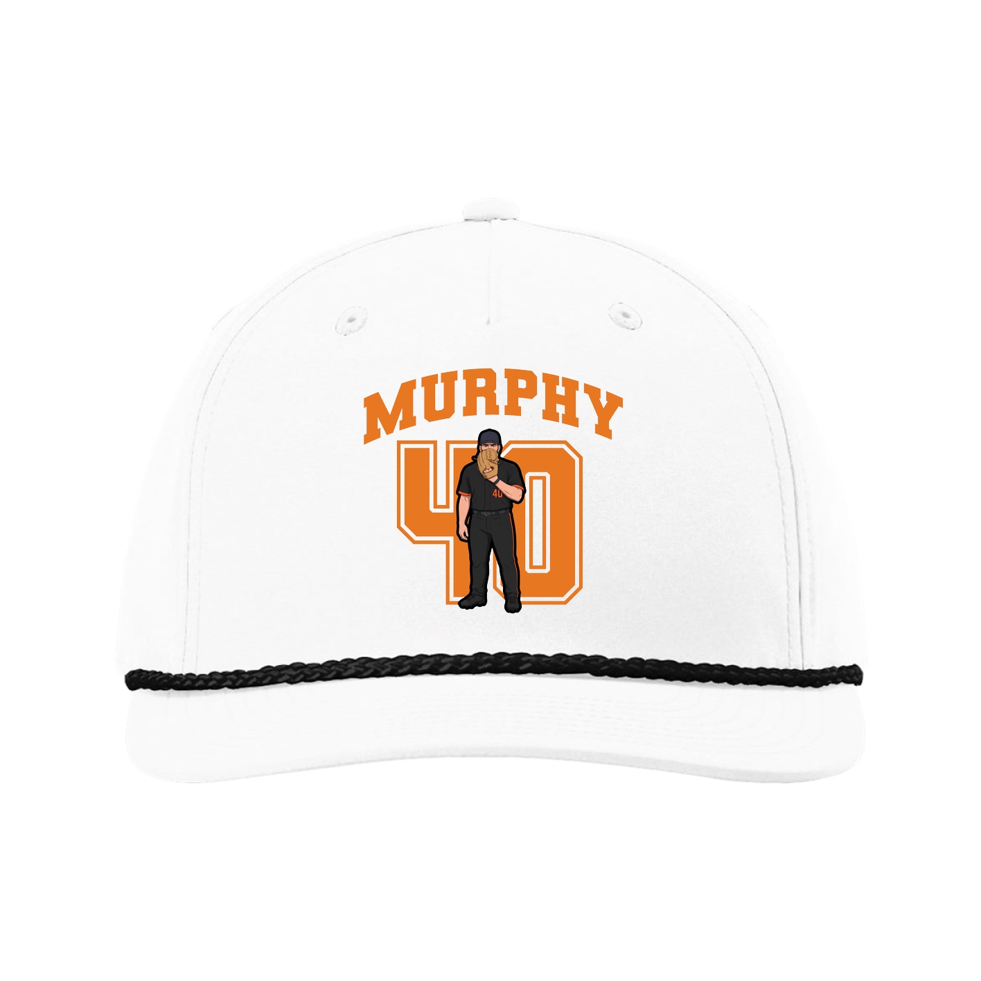 Five-Panel Classic Rope Cap — Number in White