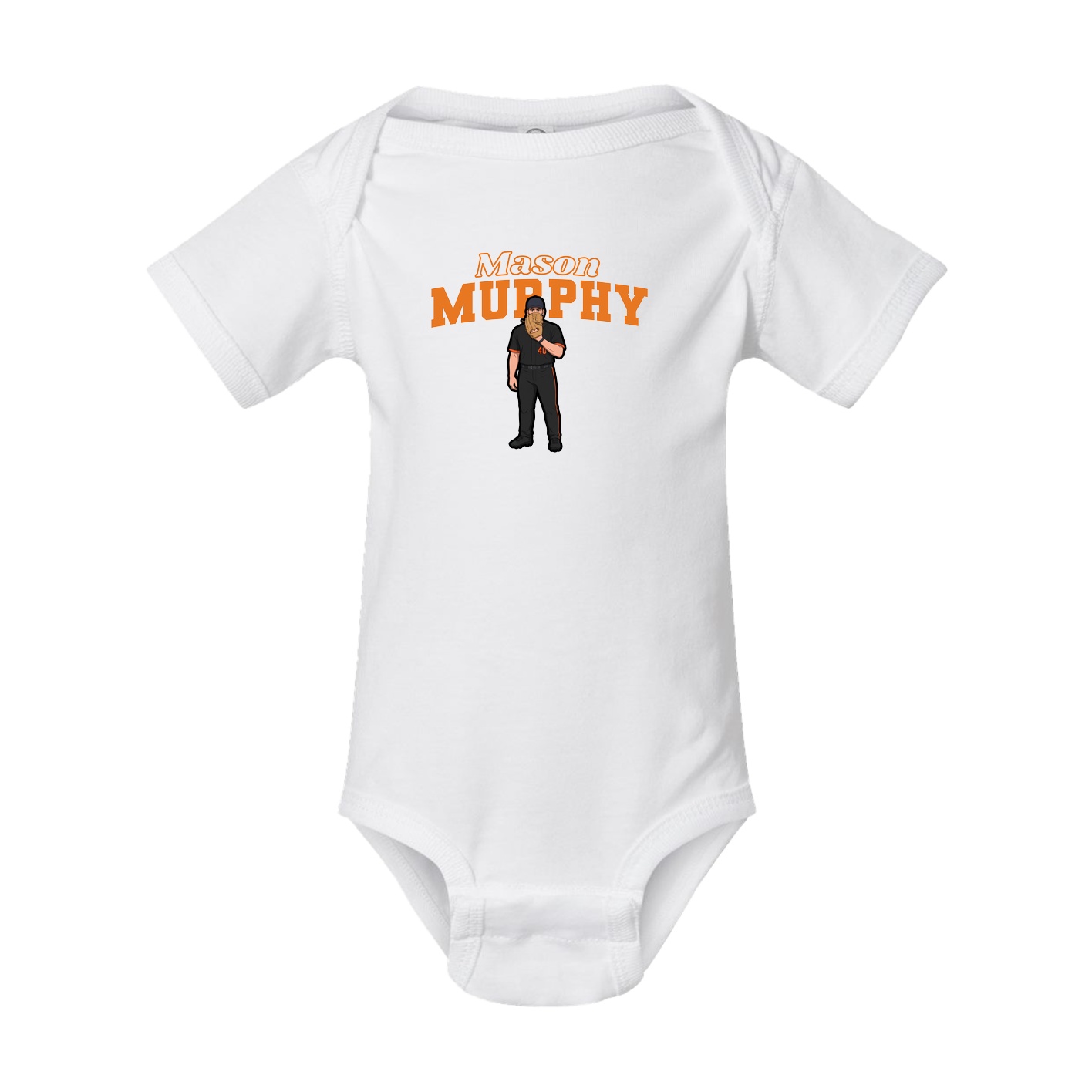 Baby Onesie — Name Arch in White