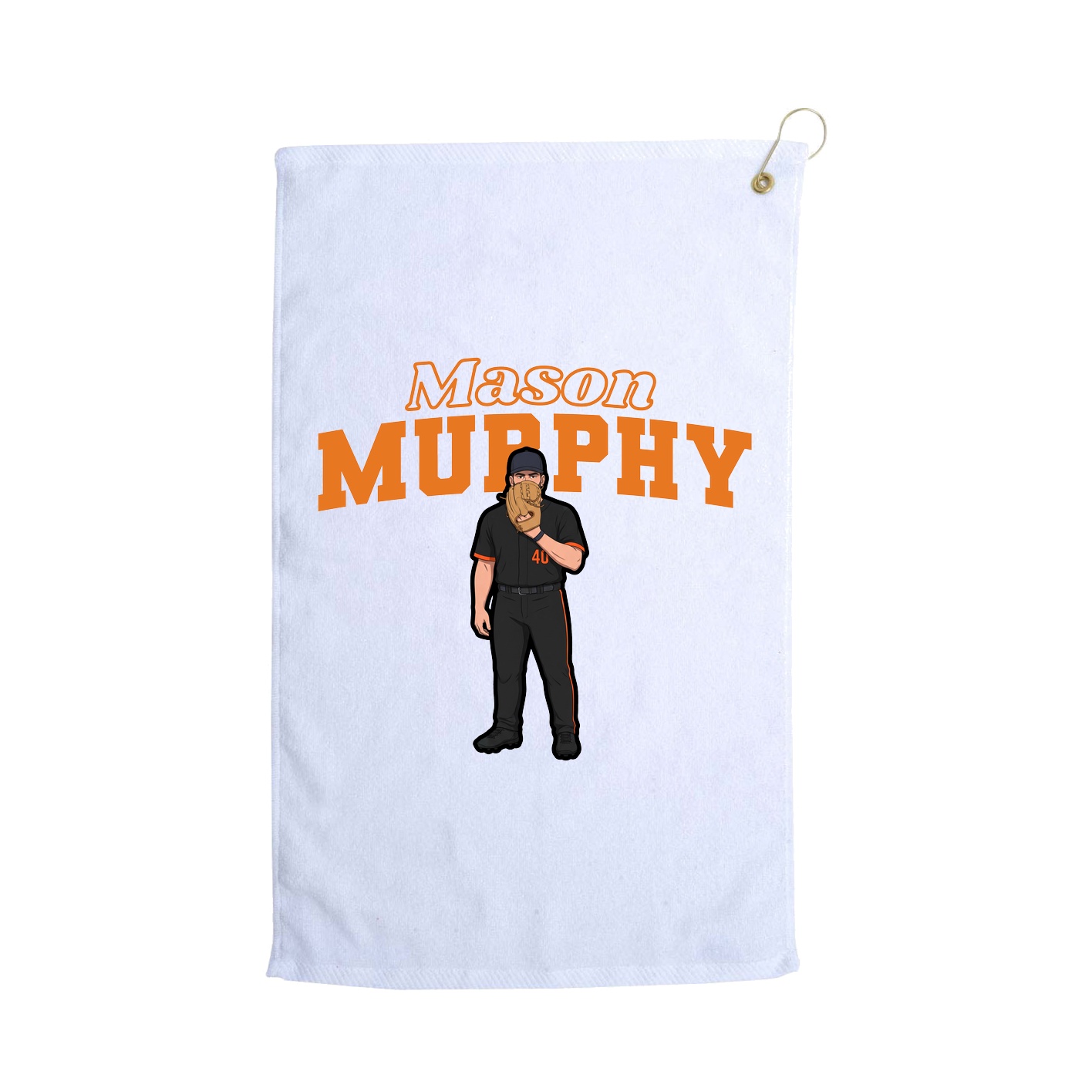 Golf Towel — Name Arch in White