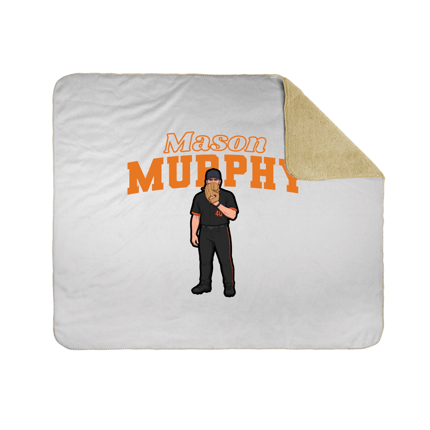 Throw Blanket — Name Arch in White