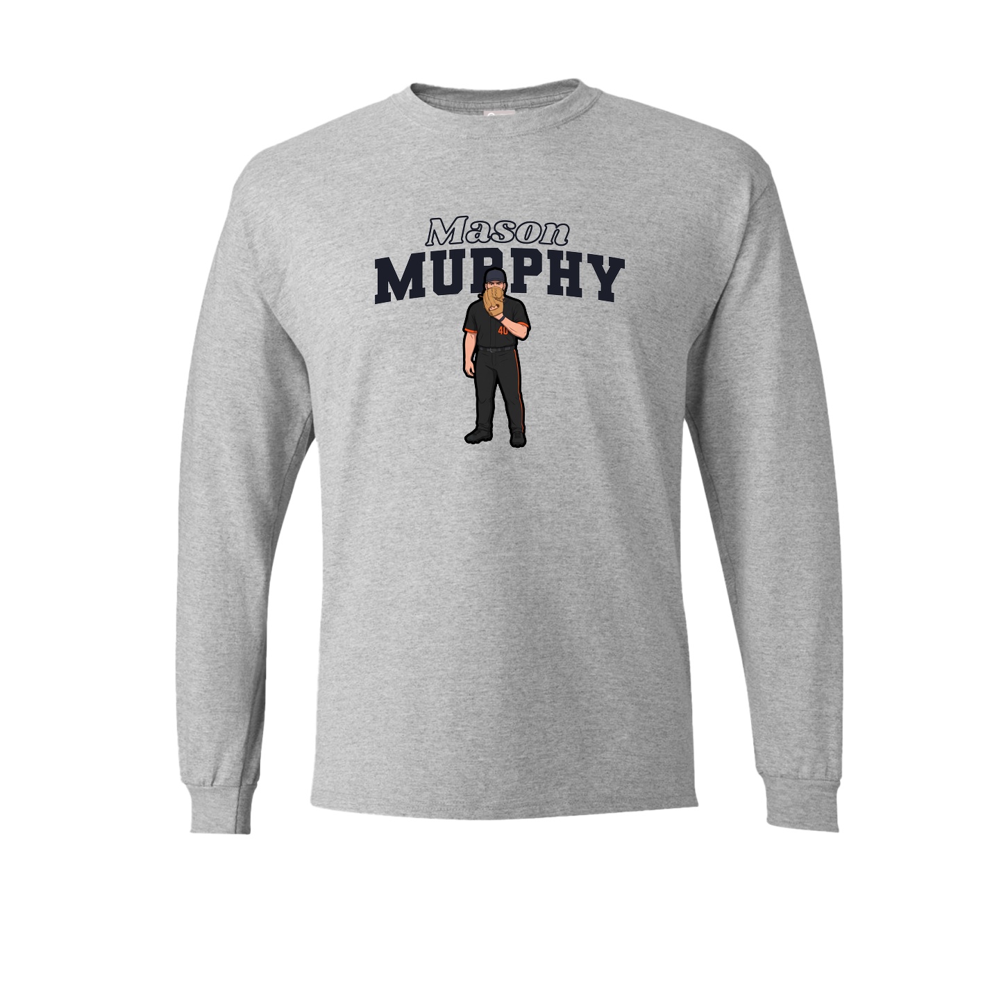 Long Sleeve Tee — Name Arch in Grey