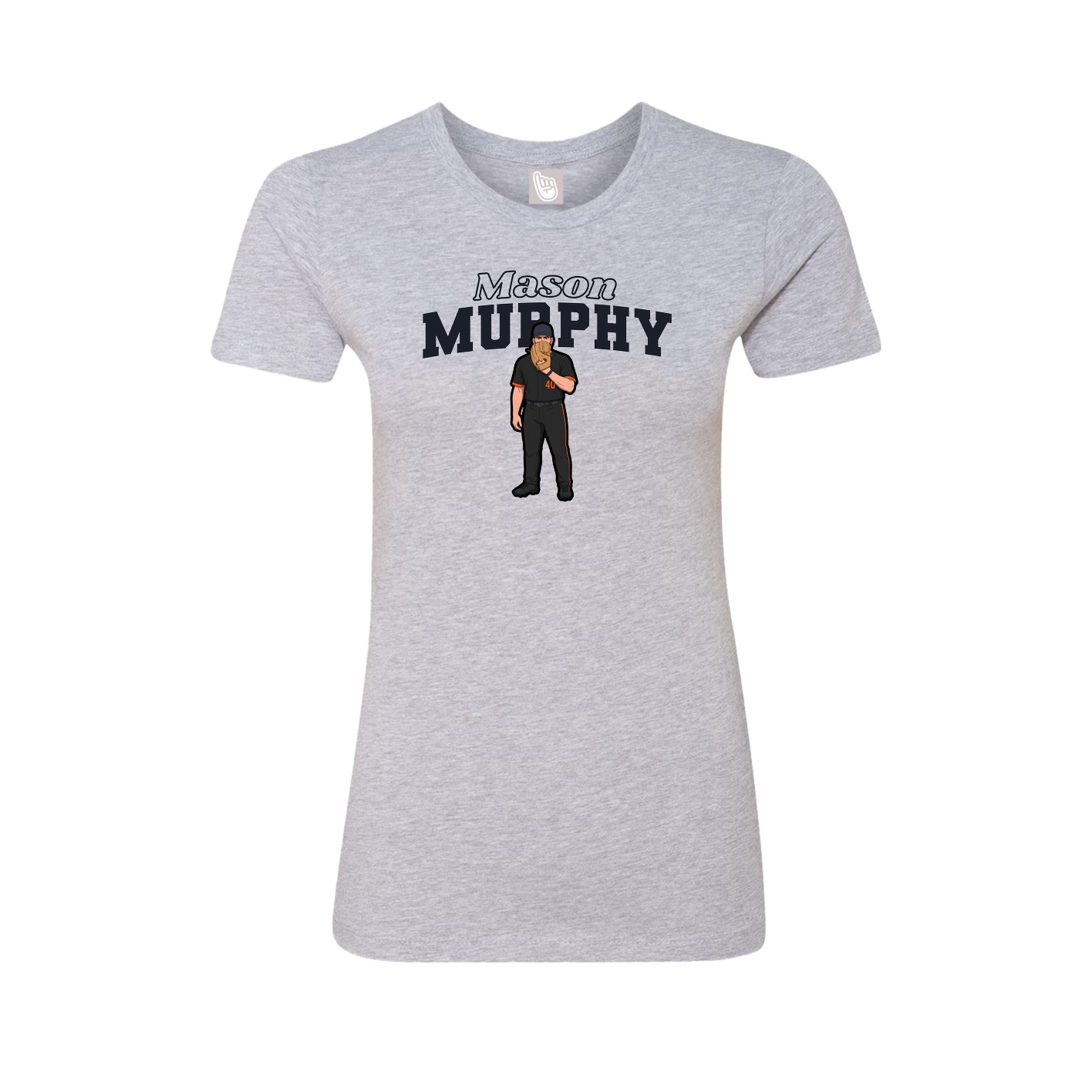 Fitted Women's Tee — Name Arch in Grey