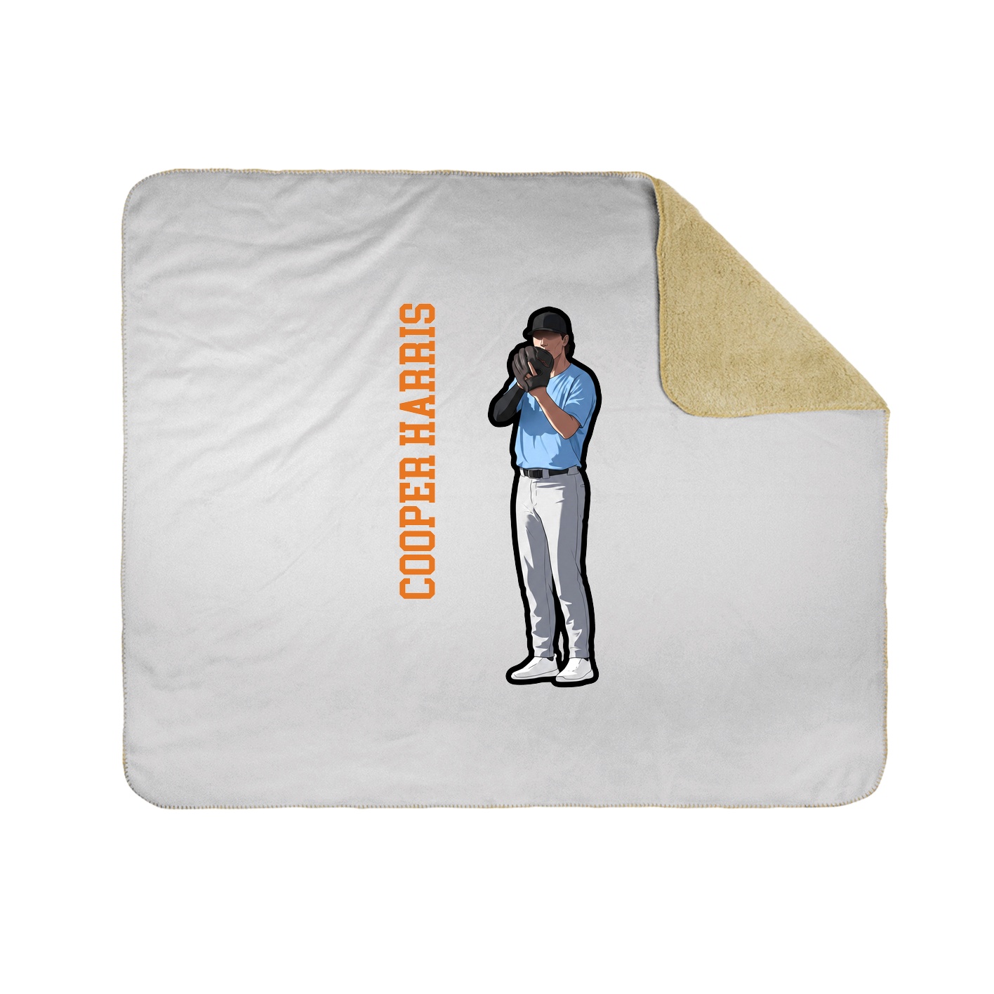 Throw Blanket — Name Vertical in White