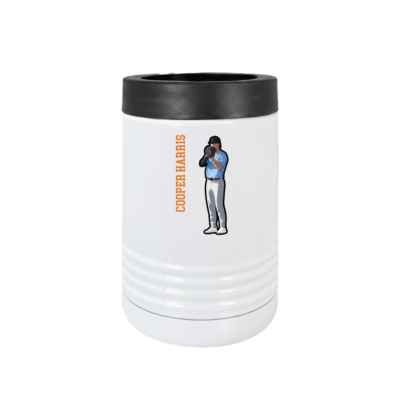 Beverage Holder — Name Vertical in White