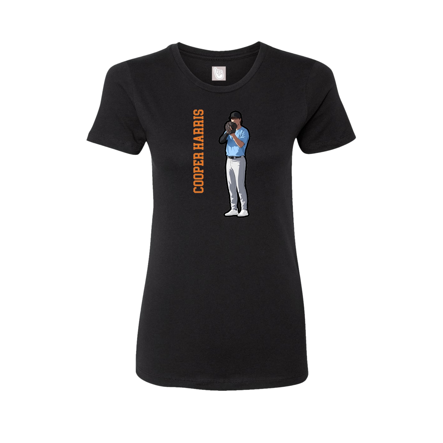 Fitted Women's Tee — Name Vertical in Black