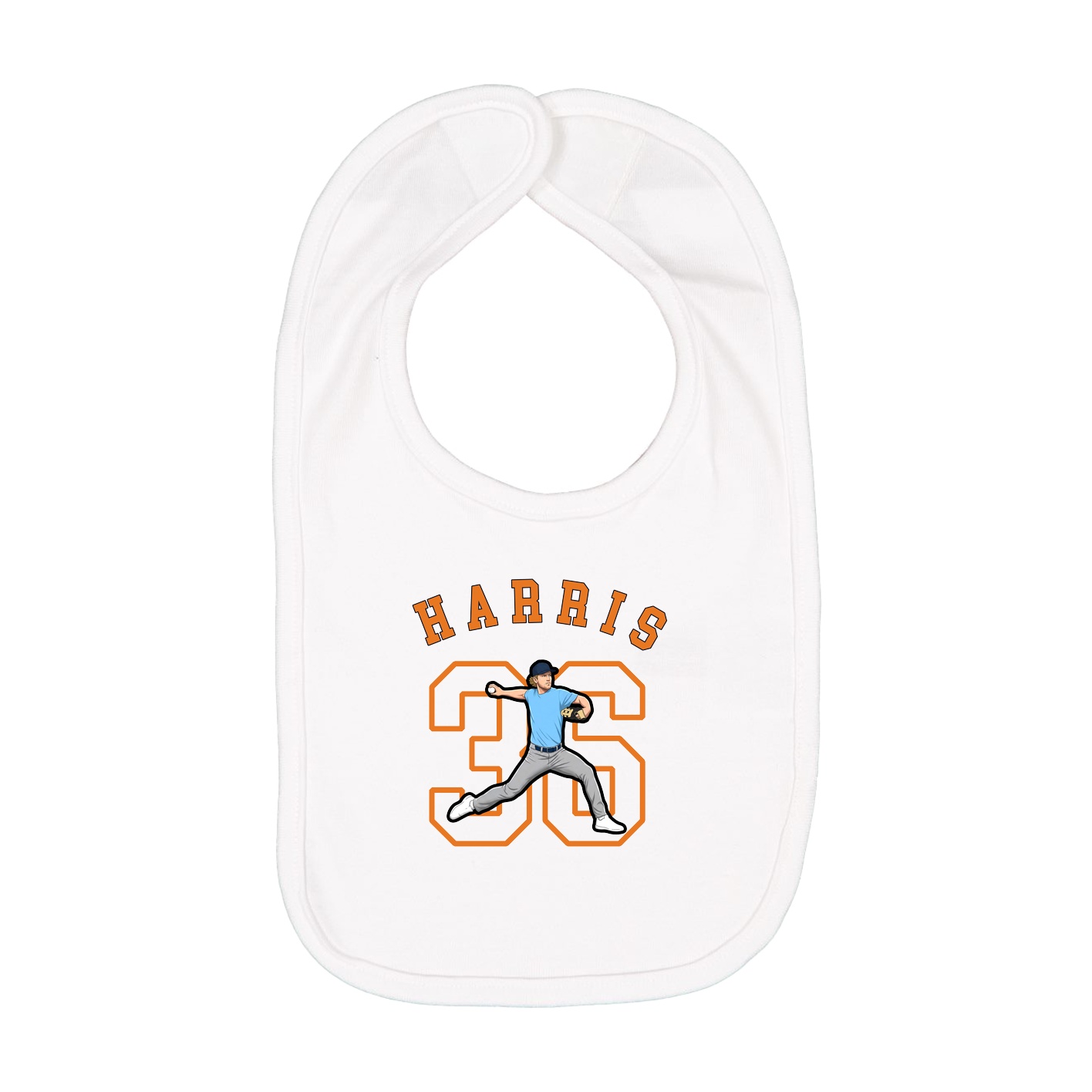 Infant Bib — Shirsey Arch in White