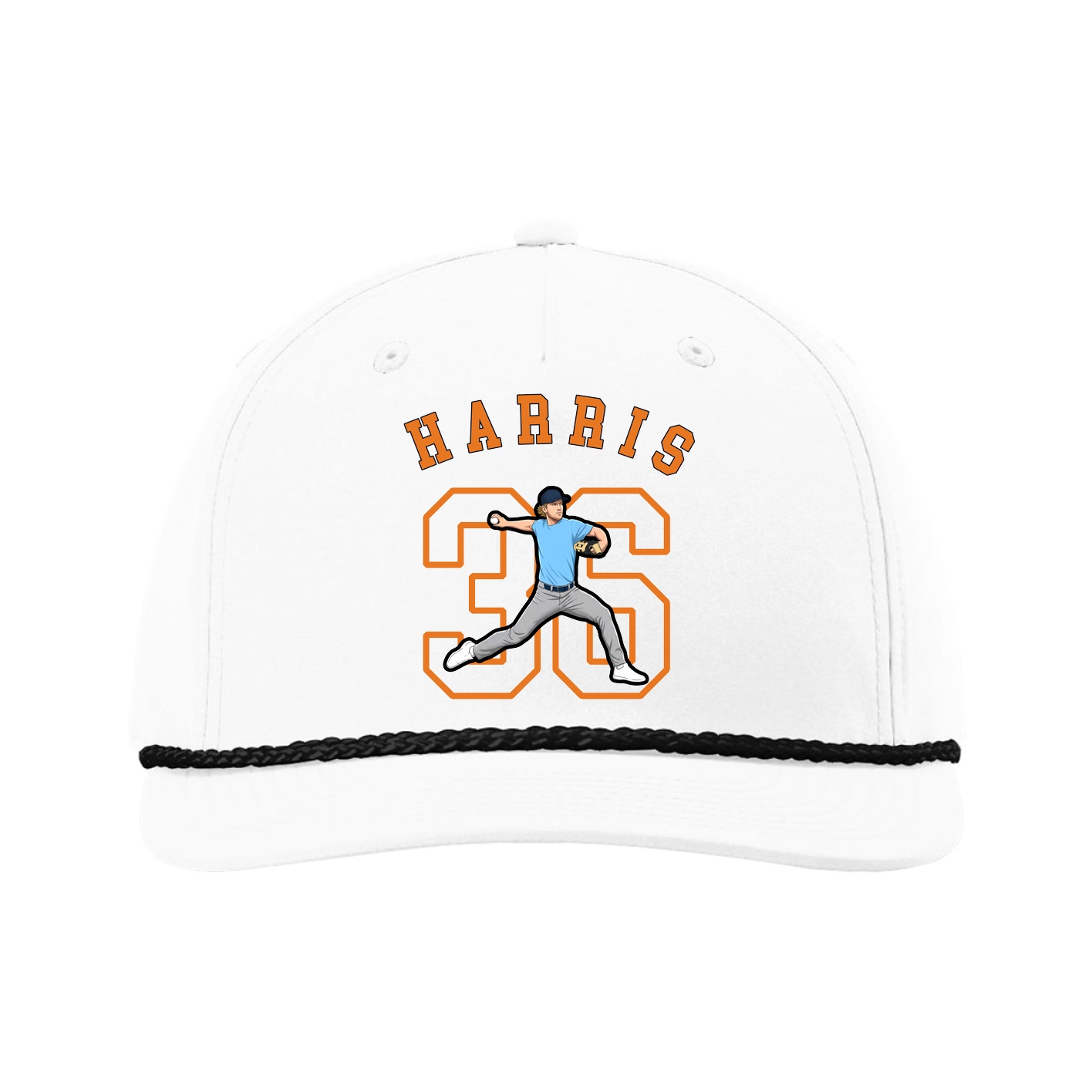 Five-Panel Classic Rope Cap — Shirsey Arch in White