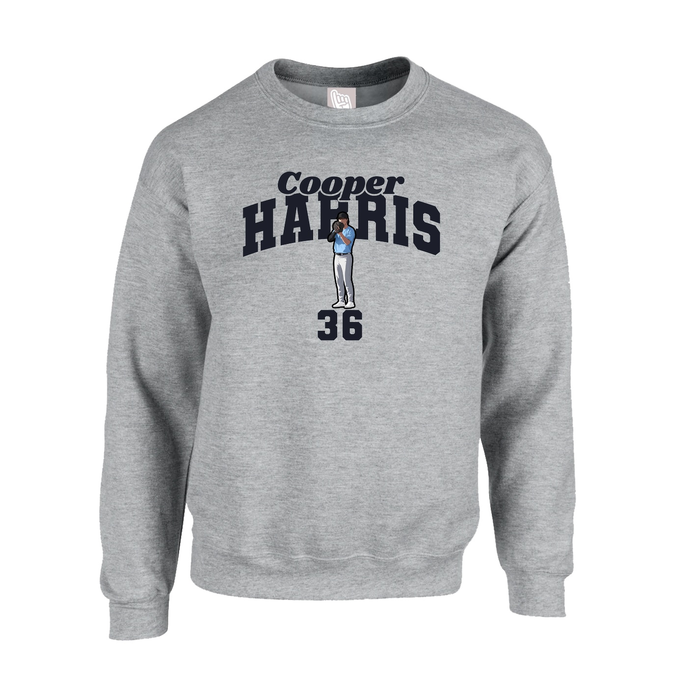 Fleece Crew — Signature Arch in Grey