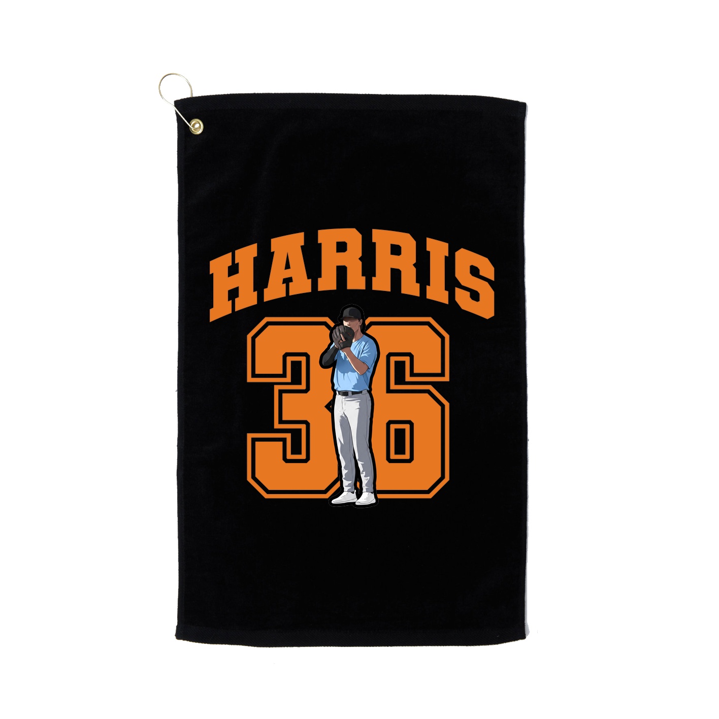 Golf Towel — Number in Black