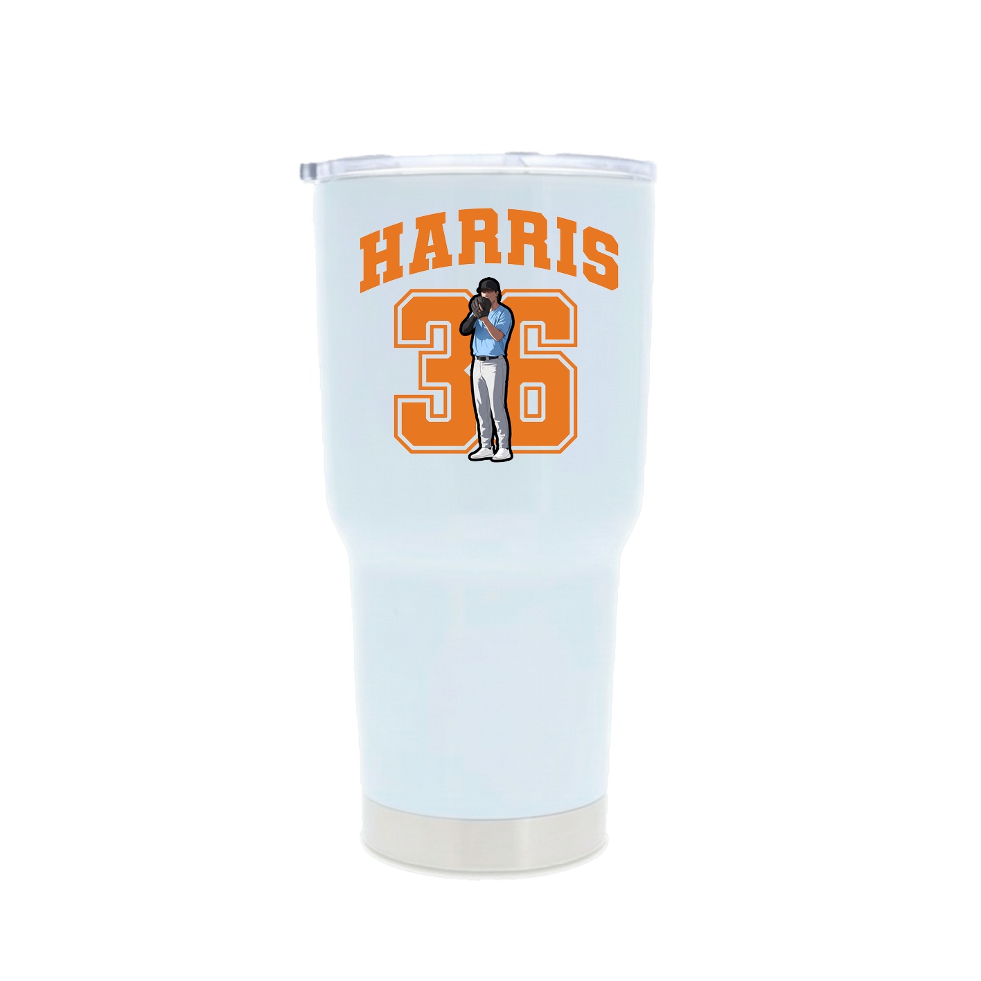 30oz Stainless Steel Tumbler — Number in White