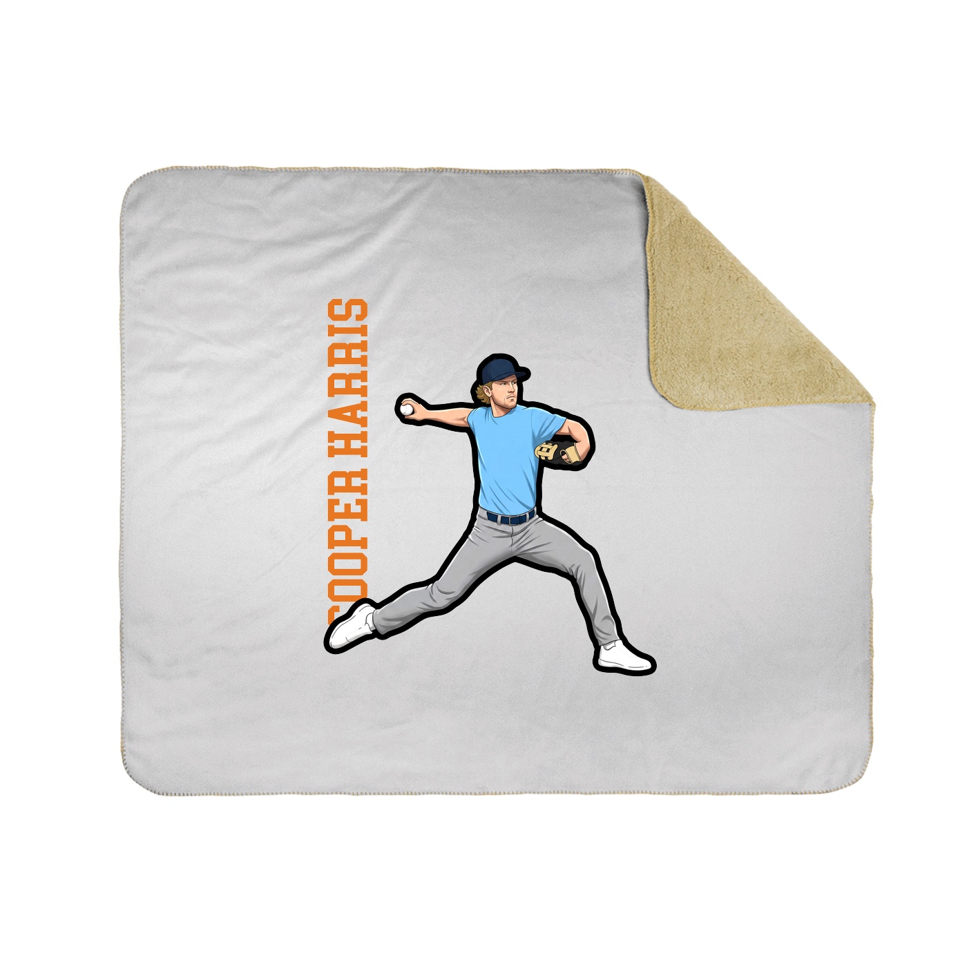 Throw Blanket — Name Vertical in White