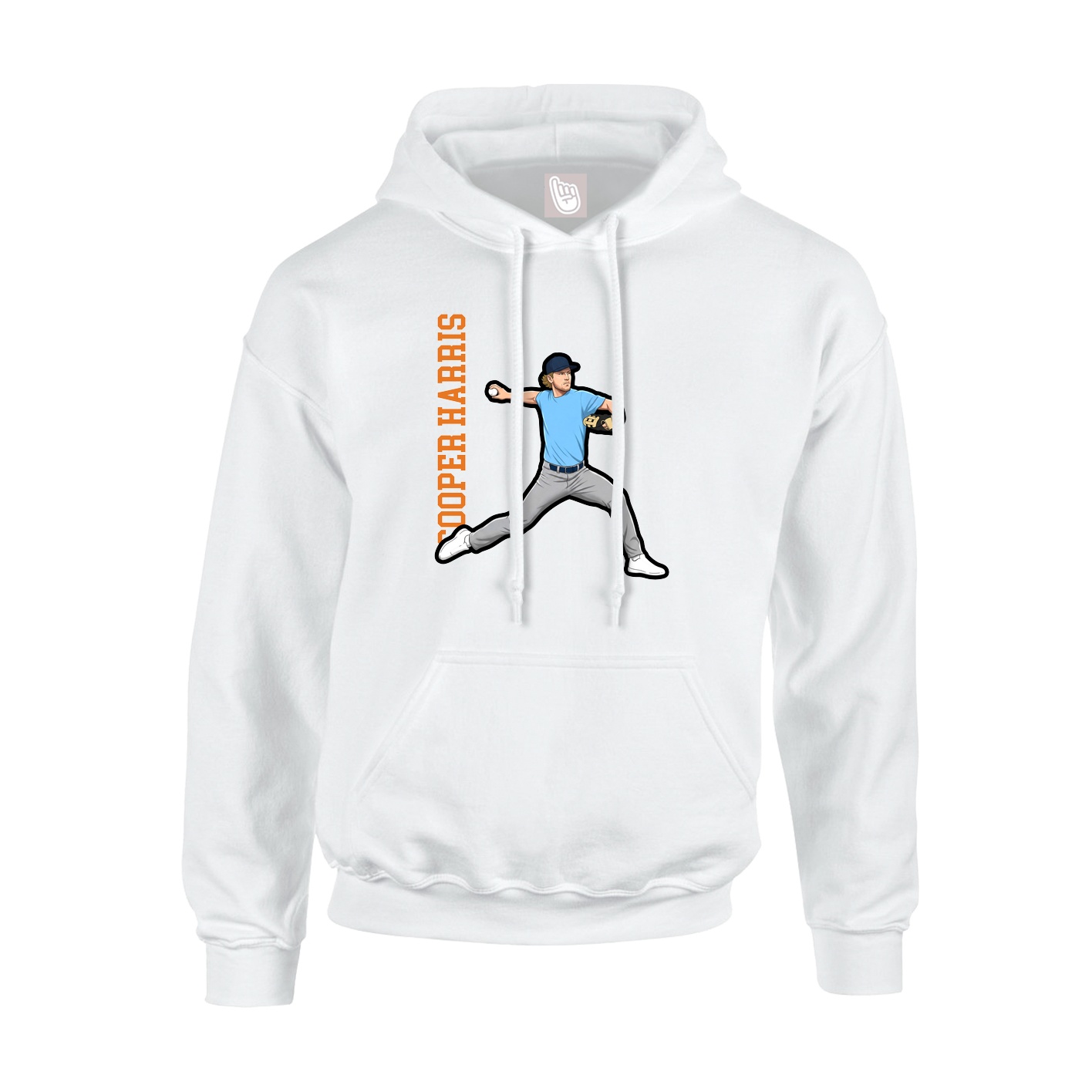 Hoodie — Name Vertical in White