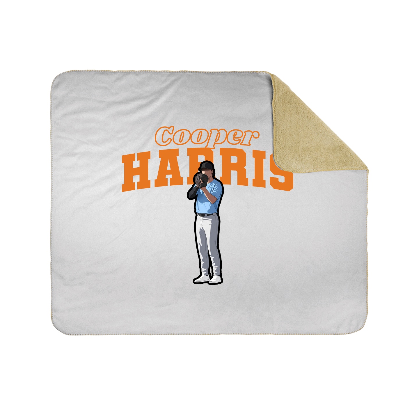 Throw Blanket — Name Arch in White