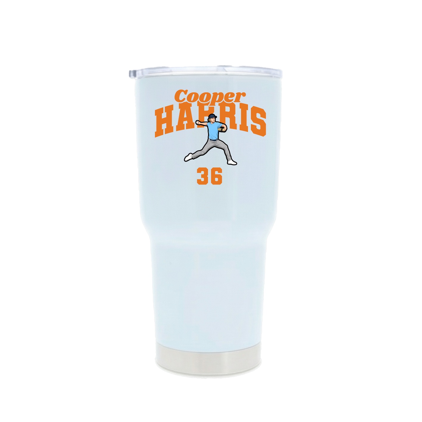 30oz Stainless Steel Tumbler — Signature Arch in White
