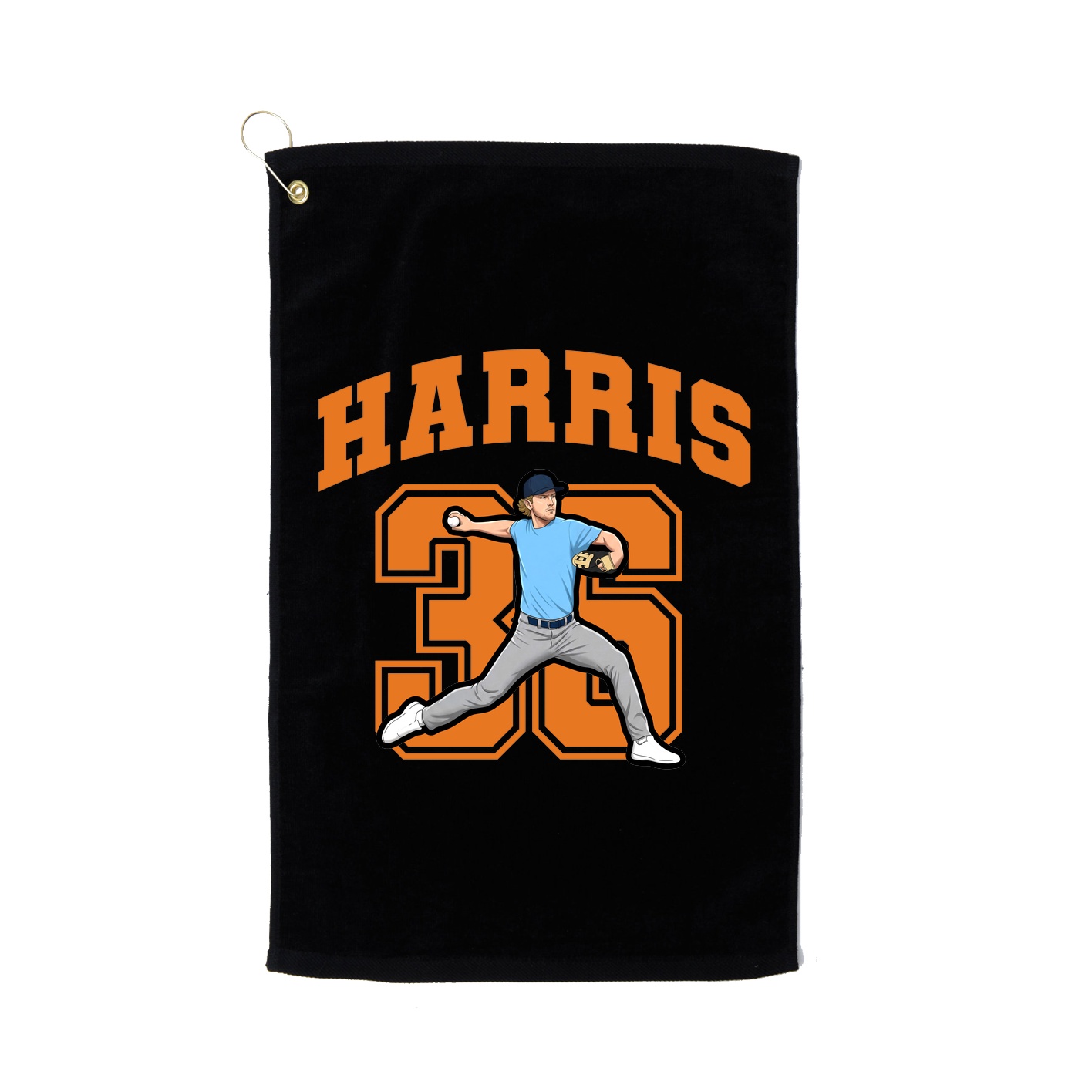 Golf Towel — Number in Black