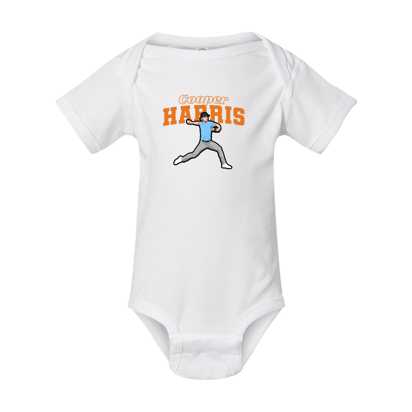 Baby Onesie — Name Arch in White