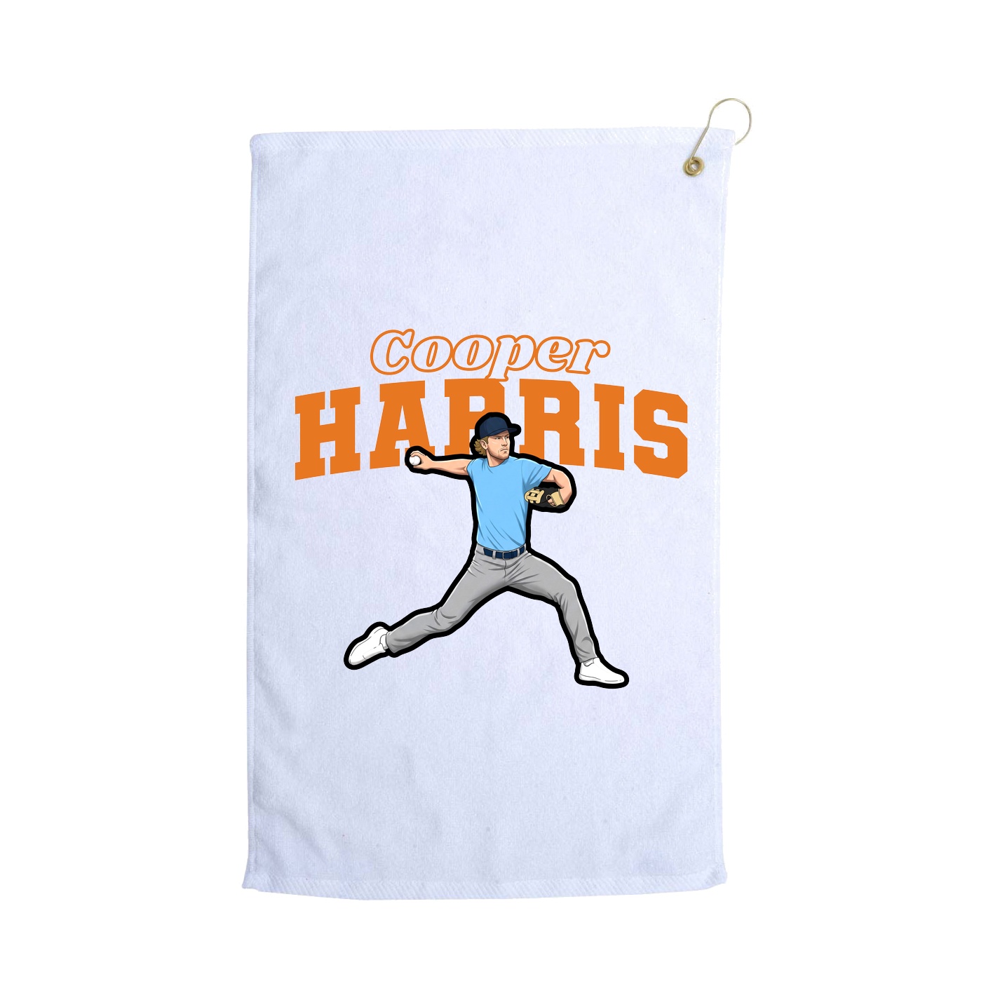 Golf Towel — Name Arch in White