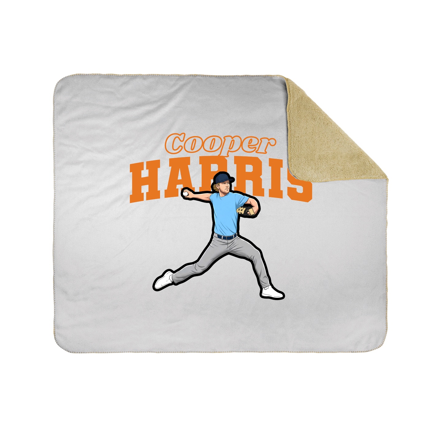 Throw Blanket — Name Arch in White