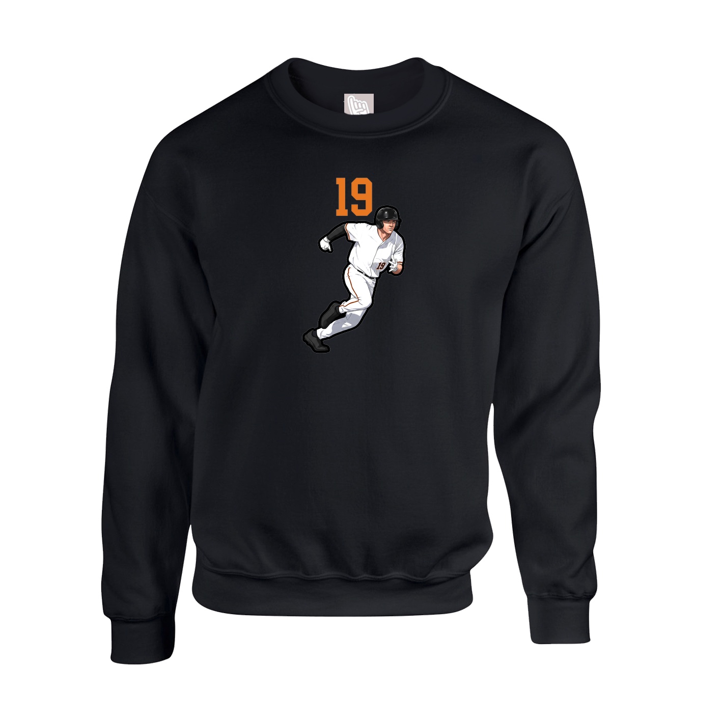 Fleece Crew — Number Top in Black