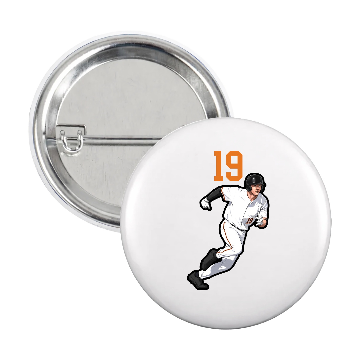 Game Day Button — Number Top in White