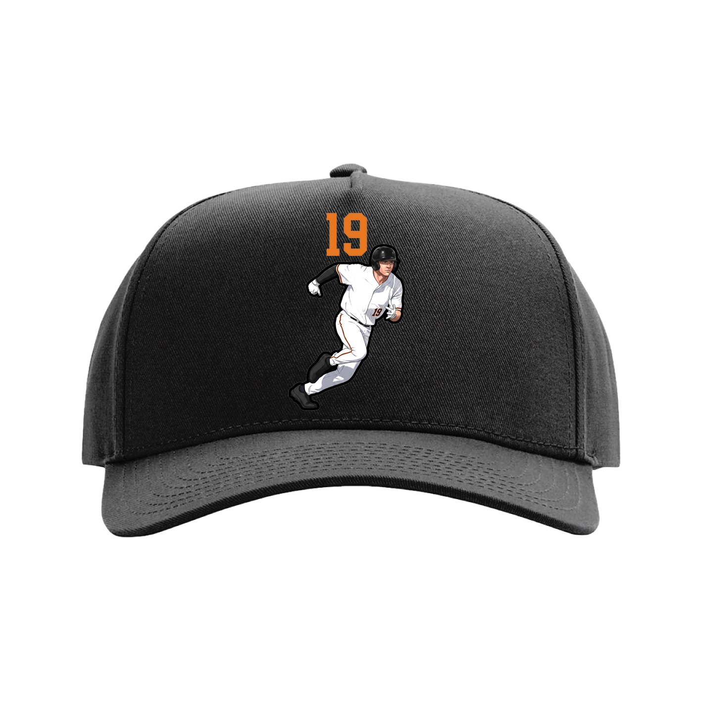 Full Fabric Five-Panel Champ Cap — Number Top in Black