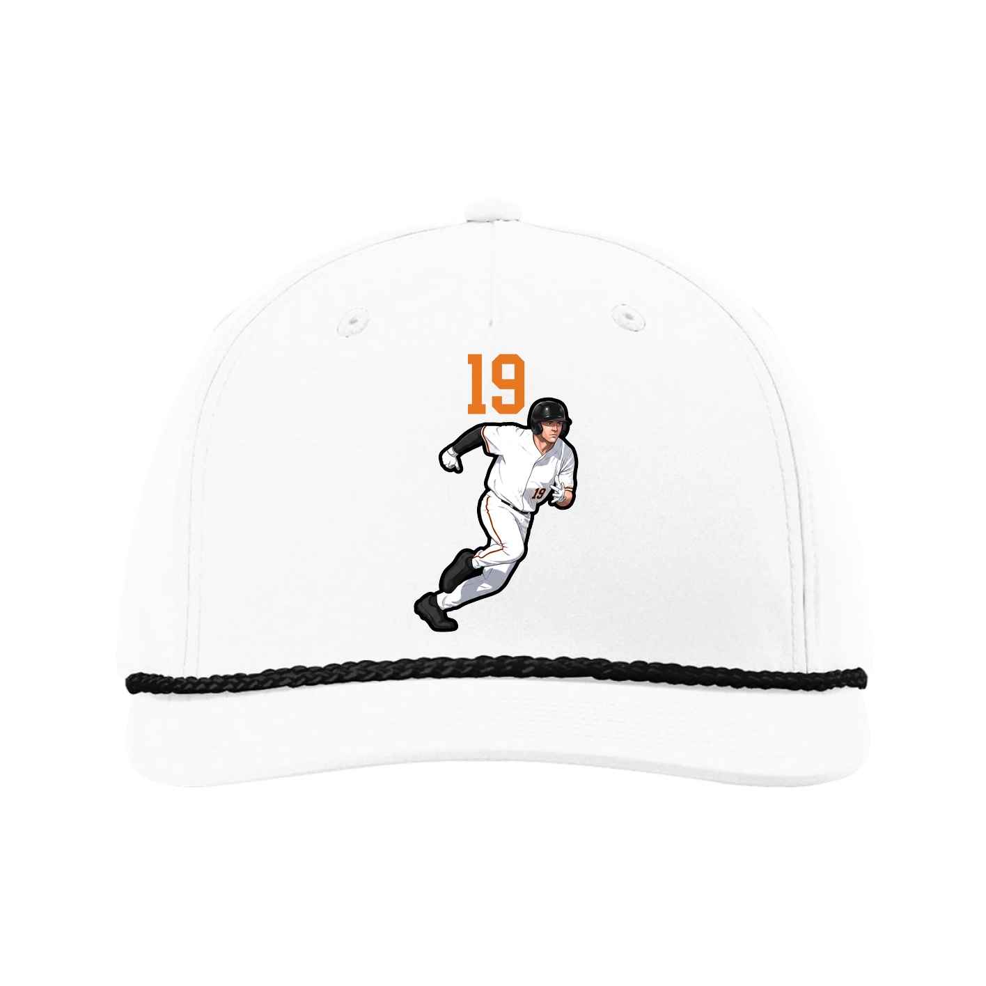 Five-Panel Classic Rope Cap — Number Top in White