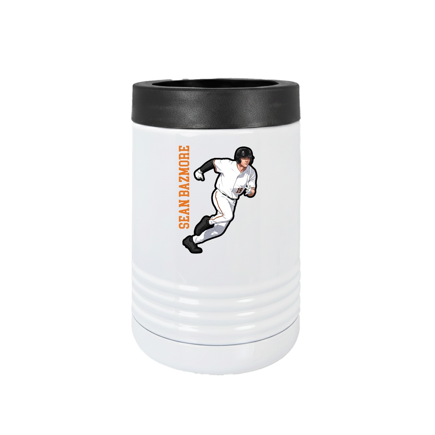 Beverage Holder — Name Vertical in White