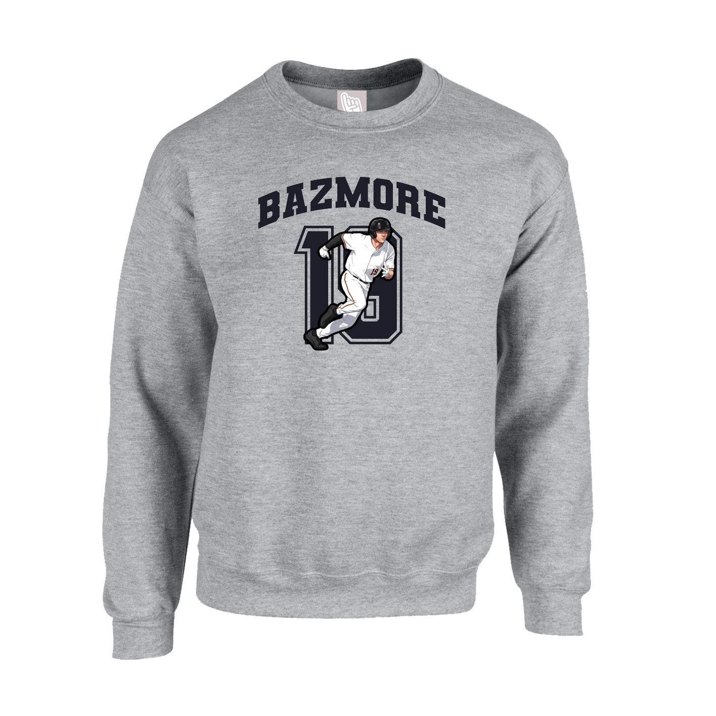Fleece Crew — Number in Grey