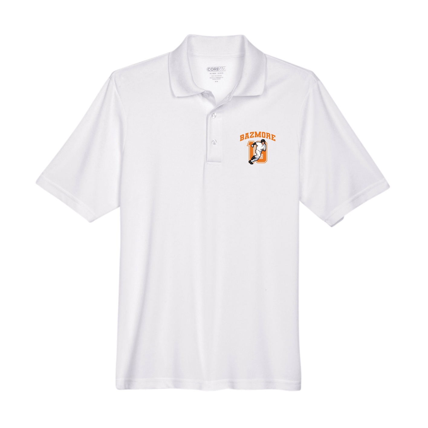Performance Polo — Number in White