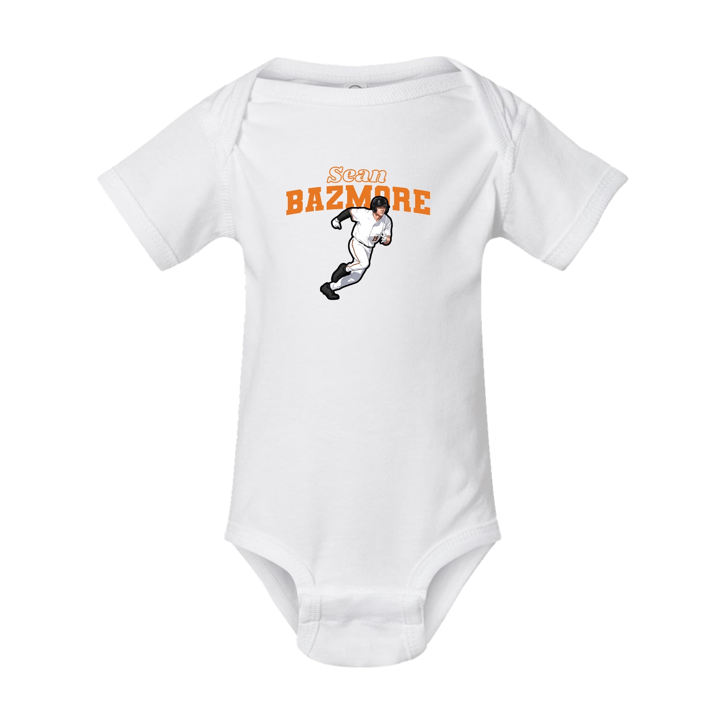 Baby Onesie — Name Arch in White