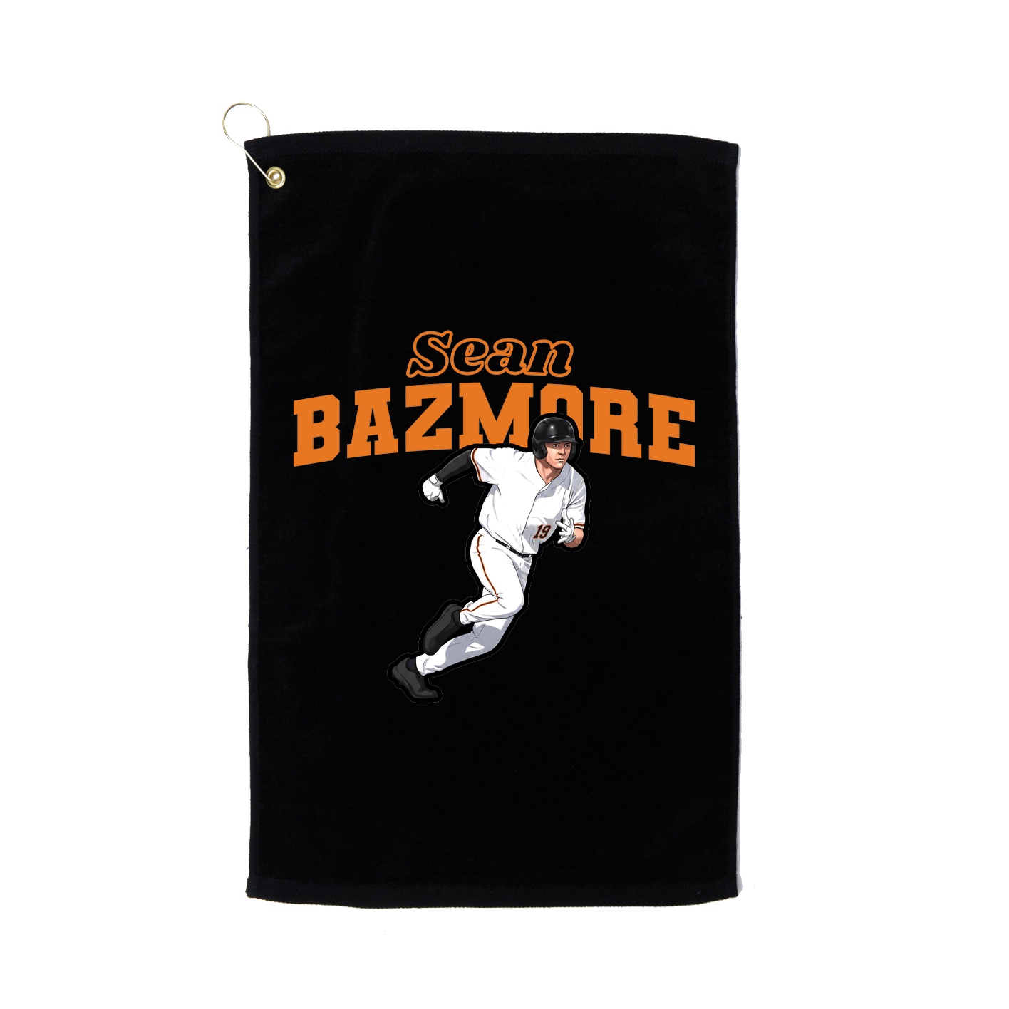 Golf Towel — Name Arch in Black