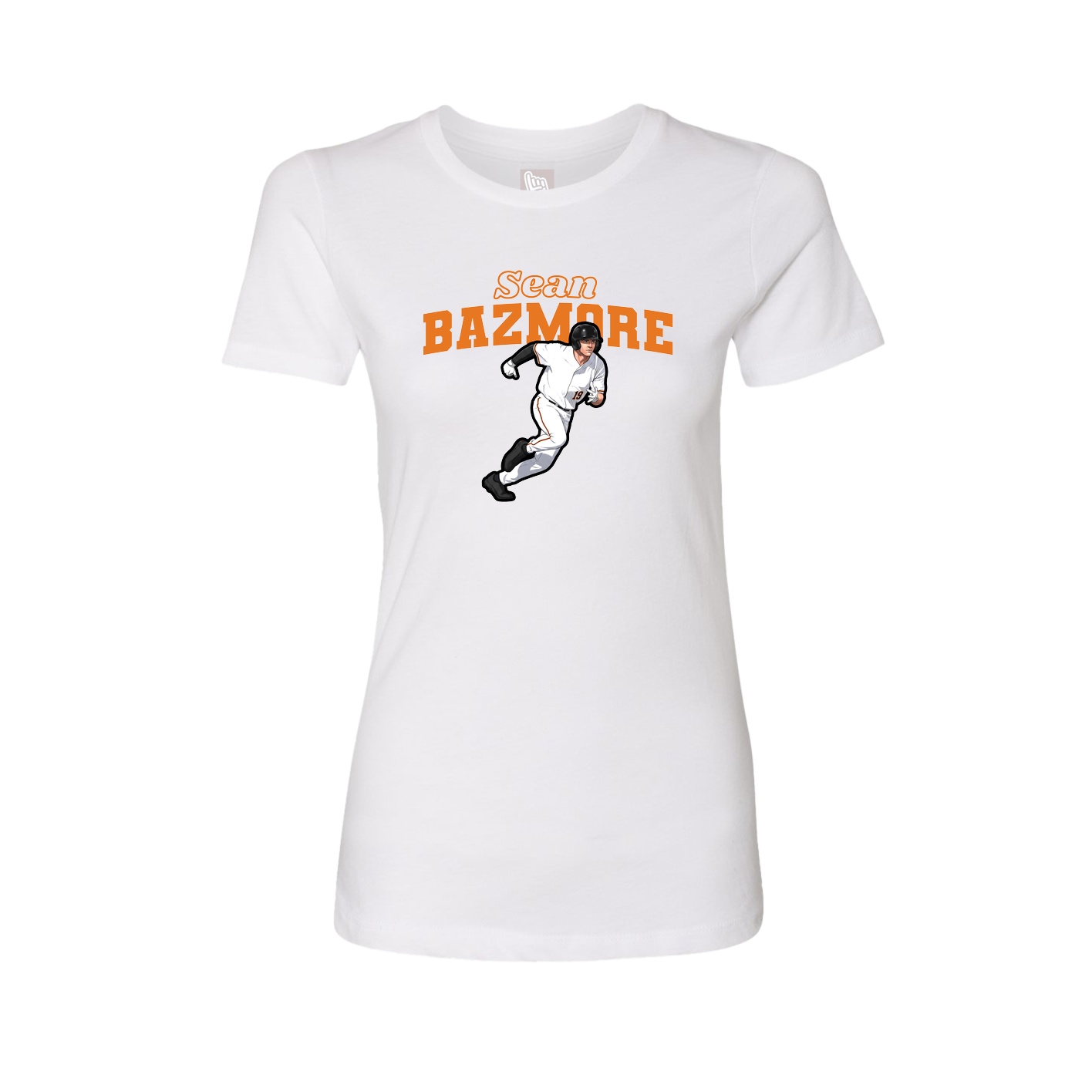 Fitted Women's Tee — Name Arch in White