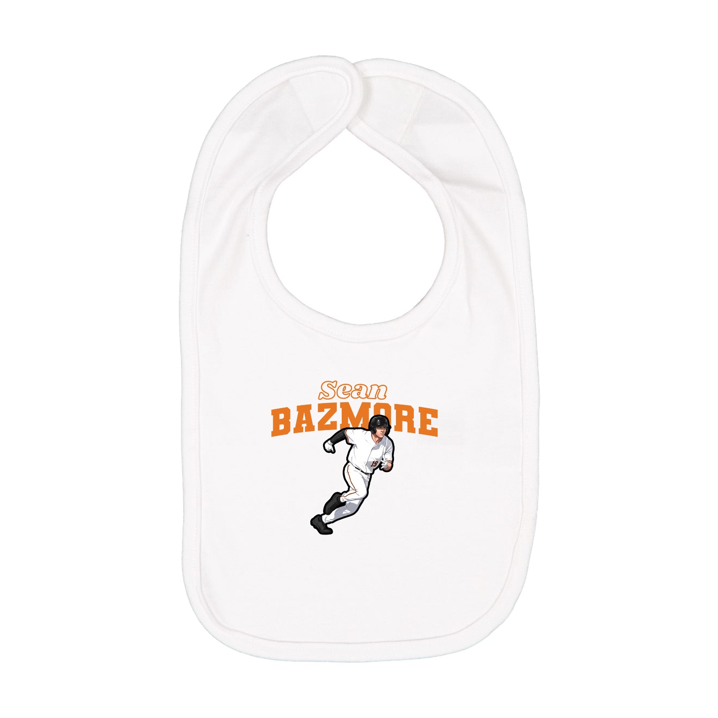 Infant Bib — Name Arch in White